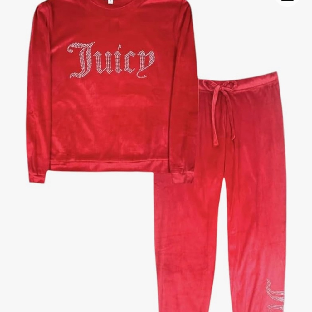 Juicy Couture Red Two Piece Pajama Set